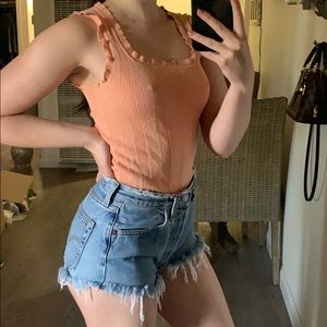 Peach Ribbed Tank 🍑